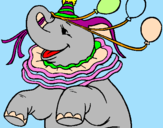 Disegno Elefante con 3 palloncini  pitturato su VANESSA