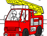 Disegno Camion dei Pompieri  pitturato su gabrel