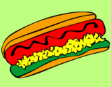 Disegno Hot dog pitturato su diego
