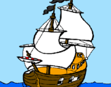 Disegno Barca  pitturato su di cosmo davide
