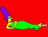 Disegno Marge pitturato su federica