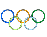 Disegno Anelli dei giochi olimpici  pitturato su JACOPO PEZZOTTA
