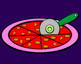 Disegno Pizza pitturato su Giulia