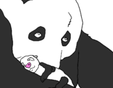 Disegno Orso panda con il suo cucciolo pitturato su annamaria