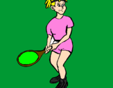 Disegno Ragazza che gioca a tennis  pitturato su francesco capasso