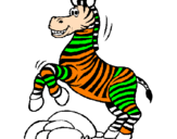 Disegno Zebra che salta sulle pietre  pitturato su Ivan