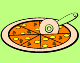 Disegno Pizza pitturato su Benedetta Siena