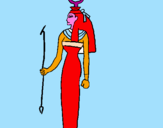 Disegno Hathor pitturato su matteo
