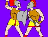 Disegno Lotta di gladiatori  pitturato su clipto