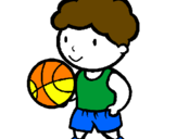 Disegno Giocatore di pallacanestro  pitturato su alessandro