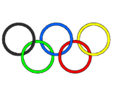 Disegno Anelli dei giochi olimpici  pitturato su giulio