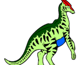 Disegno Parasaurolophus a strisce  pitturato su parasaurolofo