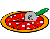 Disegno Pizza pitturato su maria  rosaria