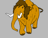 Disegno Mammuth II pitturato su ROSSO