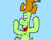 Disegno Cactus con il cappello  pitturato su ALESSANDRO