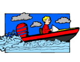 Disegno Acquatico barca pitturato su Alejandro