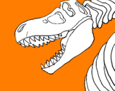 Disegno Scheletro di Tyrannosaurus rex pitturato su sofia stentella