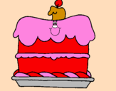 Disegno Torta di compleanno  pitturato su marty the best