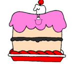 Disegno Torta di compleanno  pitturato su sara mantova