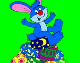 Disegno Coniglio di Pasqua pitturato su alina