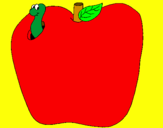 Disegno Vermiciattolo nella frutta  pitturato su snoopy