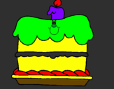 Disegno Torta di compleanno  pitturato su alessandro