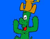 Disegno Cactus con il cappello  pitturato su FEDERICO
