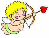 Disegno Cupido  pitturato su veronica