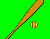 Disegno Mazza da baseball e Pallina  pitturato su valeria