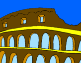 Disegno Colosseo pitturato su valeria