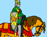 Disegno Cavaliere a cavallo pitturato su MATTIA