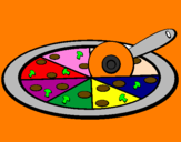 Disegno Pizza pitturato su alex