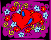Disegno Cuori e fiori  pitturato su lety letizia rossi
