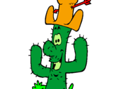 Disegno Cactus con il cappello  pitturato su GSUPER