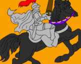 Disegno Cavaliere a cavallo pitturato su  eumjhsgtxysyrkjhgfdsa