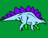 Disegno Stegosaurus  pitturato su mamnttia 