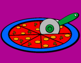 Disegno Pizza pitturato su andrea