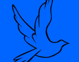 Disegno Colomba della pace in volo pitturato su christian