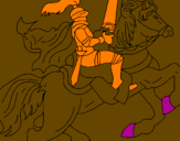 Disegno Cavaliere a cavallo pitturato su luigi
