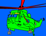 Disegno Elicottero di salvataggio  pitturato su giovanni
