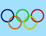 Disegno Anelli dei giochi olimpici  pitturato su hannah