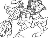 Disegno Cavaliere a cavallo pitturato su RE PETER IL MAGNIFICO