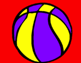 Disegno Pallone da pallacanestro pitturato su stefano
