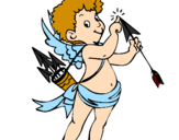 Disegno Cupido  pitturato su riccardo