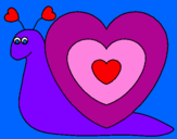 Disegno Lumachina cuore  pitturato su VANESSA