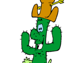 Disegno Cactus con il cappello  pitturato su Cookie