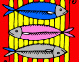 Disegno Pesce pitturato su sonia