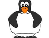 Disegno Pinguino pitturato su ra