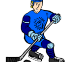 Disegno Giocatore di hockey su ghiaccio pitturato su Luca