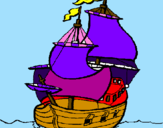 Disegno Barca  pitturato su Gianluca e Margherita